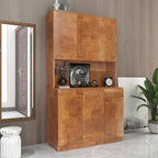 Armoire haute noire/noyer/blanche/chêne, 6 portes 1 tiroir, simple