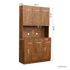 Armoire haute noire/noyer/blanche/chêne, 6 portes 1 tiroir, simple