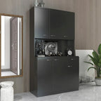 Armoire haute noire/noyer/blanche/chêne, 6 portes 1 tiroir, simple