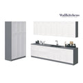 Ensemble de cuisine bas moderne blanc mat, 3 m de large