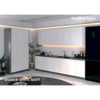 Ensemble de cuisine bas moderne blanc mat, 3 m de large