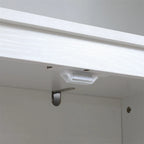 Armoire de cuisine blanche autoportante avec portes et étagères réglables, montage par 1 personne