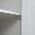 Armoire de cuisine blanche autoportante avec portes et étagères réglables, montage par 1 personne
