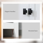 Armoire de cuisine blanche autoportante avec portes et étagères réglables, montage par 1 personne