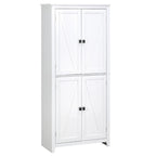 Armoire de cuisine blanche autoportante avec portes et étagères réglables, montage par 1 personne
