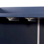 Bahut buffet 4 portes à ouverture par pression, noir/bleu marine/blanc, assemblage par 2 personnes, 119,9 cm de large