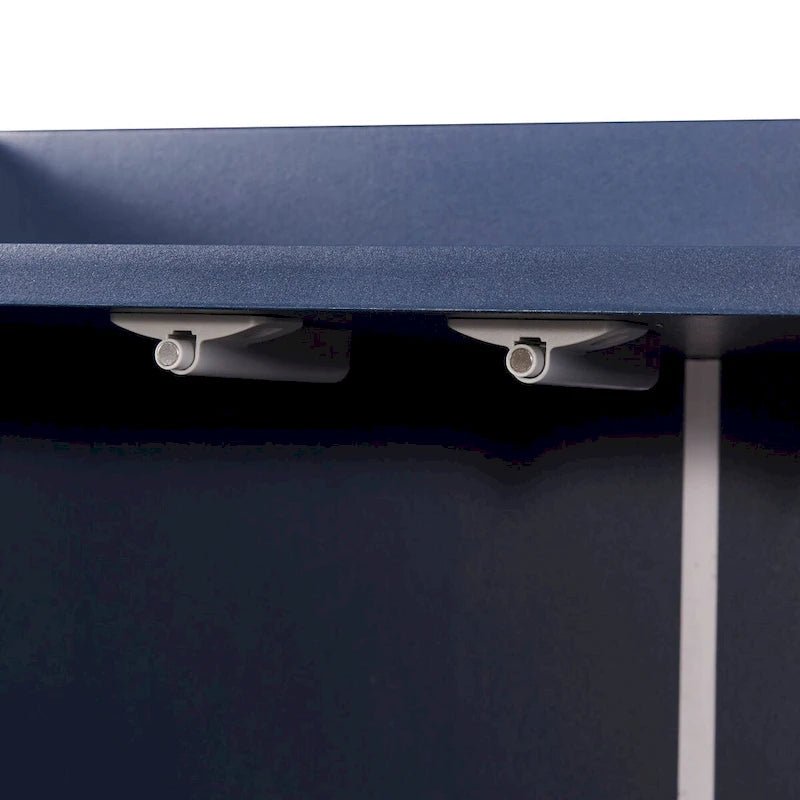Bahut buffet 4 portes à ouverture par pression, noir/bleu marine/blanc, assemblage par 2 personnes, 119,9 cm de large
