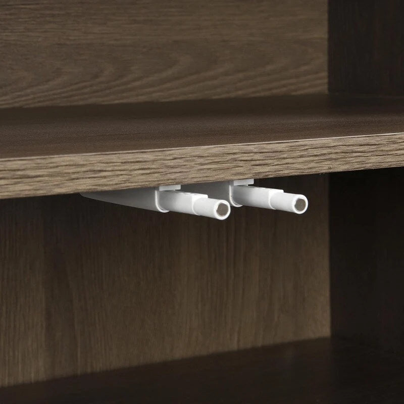 Banc de rangement pour chaussures blanc/gris foncé avec siège rembourré, 15-20 paires