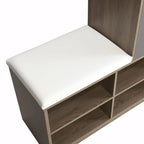 Banc de rangement pour chaussures blanc/gris foncé avec siège rembourré, 15-20 paires