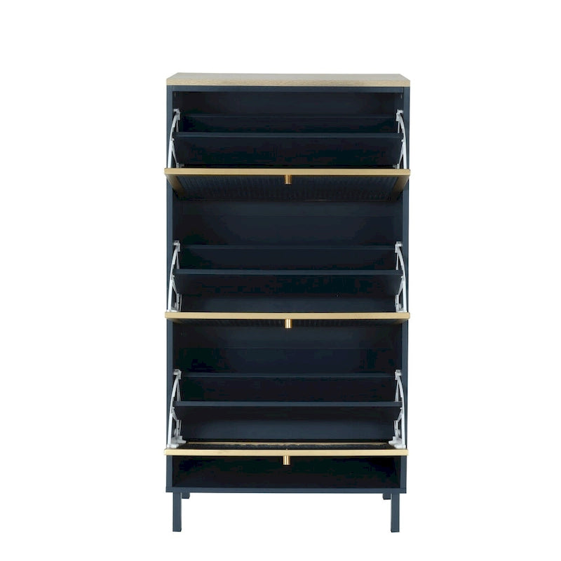 Meuble à chaussures autoportant 3 portes gris/noir – Pour 2 à 4 personnes