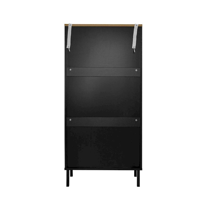 Meuble à chaussures autoportant 3 portes gris/noir – Pour 2 à 4 personnes