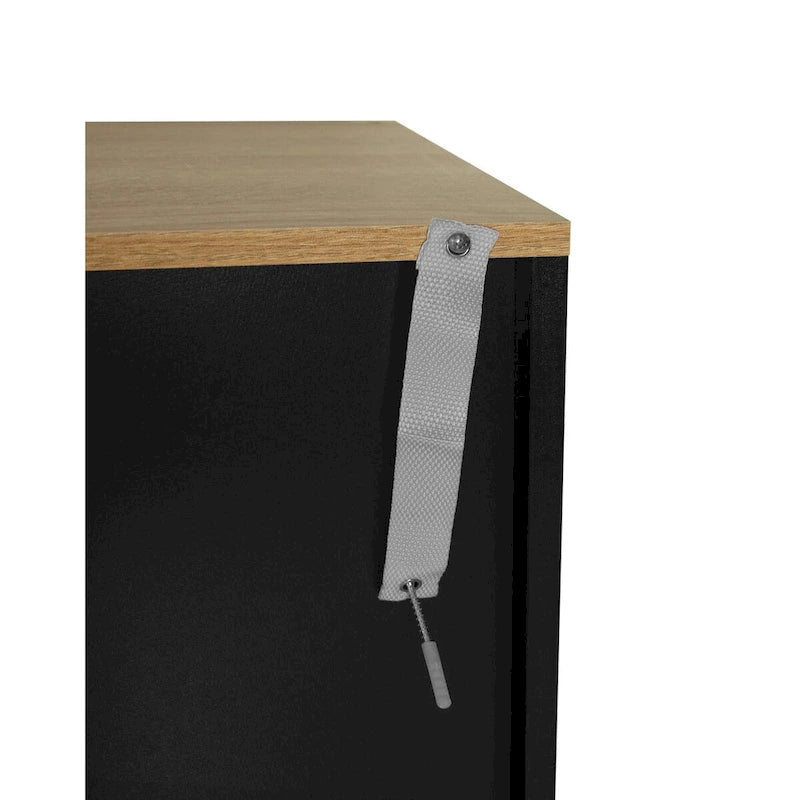 Meuble à chaussures autoportant 3 portes gris/noir – Pour 2 à 4 personnes