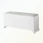 Banc de rangement capitonné gris/blanc/noir avec 3 tiroirs et 3 paniers, 1 à 2 places