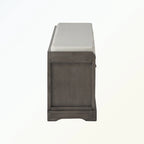 Banc de rangement capitonné gris/blanc/noir avec 3 tiroirs et 3 paniers, 1 à 2 places