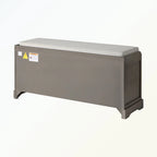 Banc de rangement capitonné gris/blanc/noir avec 3 tiroirs et 3 paniers, 1 à 2 places