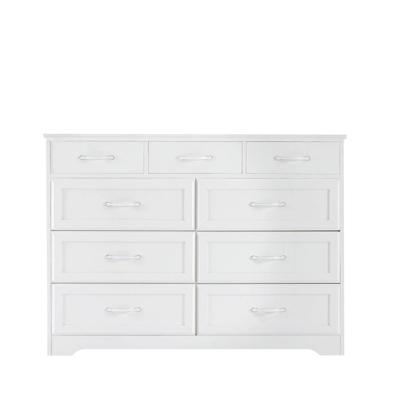 Meuble de rangement noir/blanc – Panneau de particules, assemblage à 2 personnes, 9 tiroirs