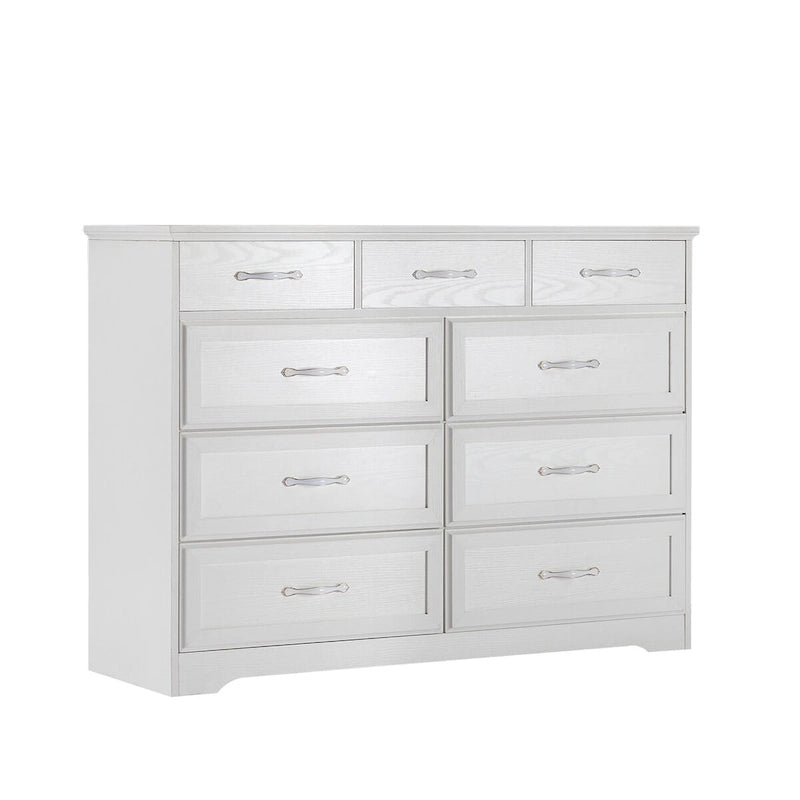 Meuble de rangement noir/blanc – Panneau de particules, assemblage à 2 personnes, 9 tiroirs