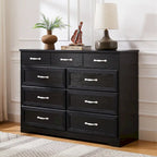Meuble de rangement noir/blanc – Panneau de particules, assemblage à 2 personnes, 9 tiroirs