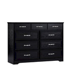 Meuble de rangement noir/blanc – Panneau de particules, assemblage à 2 personnes, 9 tiroirs