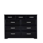 Meuble de rangement noir/blanc – Panneau de particules, assemblage à 2 personnes, 9 tiroirs