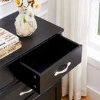 Meuble de rangement noir/blanc – Panneau de particules, assemblage à 2 personnes, 9 tiroirs