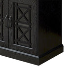 Buffet-Bahut Bleu et Noir avec Portes Vitrées, Foyer de 2 Personnes