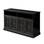 Buffet-Bahut Bleu et Noir avec Portes Vitrées, Foyer de 2 Personnes