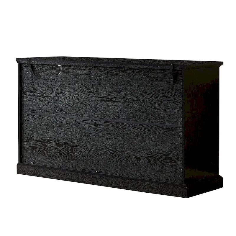 Buffet-Bahut Bleu et Noir avec Portes Vitrées, Foyer de 2 Personnes