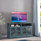 Buffet-Bahut Bleu et Noir avec Portes Vitrées, Foyer de 2 Personnes