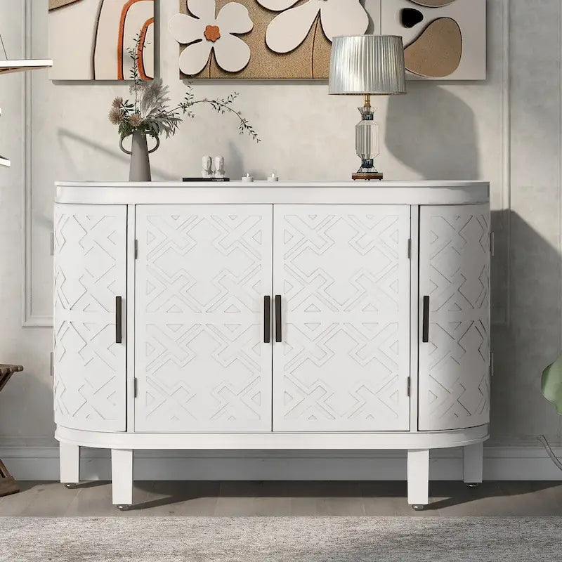 Noir / Bleu marine / Blanc / Gris antique — Armoire de rangement à 2 portes, motif antique, assemblage par 1 personne