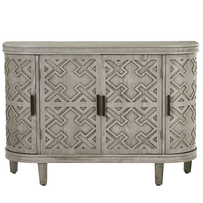 Noir / Bleu marine / Blanc / Gris antique — Armoire de rangement à 2 portes, motif antique, assemblage par 1 personne