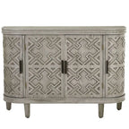 Noir / Bleu marine / Blanc / Gris antique — Armoire de rangement à 2 portes, motif antique, assemblage par 1 personne