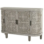 Noir / Bleu marine / Blanc / Gris antique — Armoire de rangement à 2 portes, motif antique, assemblage par 1 personne