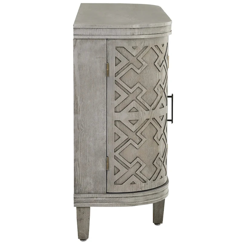Noir / Bleu marine / Blanc / Gris antique — Armoire de rangement à 2 portes, motif antique, assemblage par 1 personne