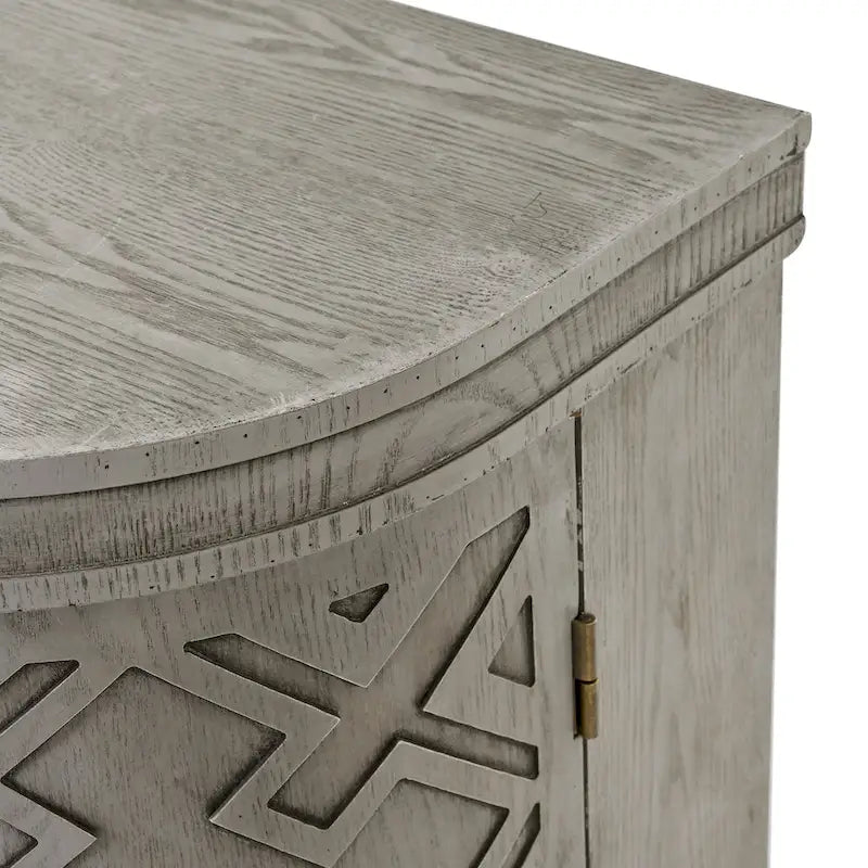 Noir / Bleu marine / Blanc / Gris antique — Armoire de rangement à 2 portes, motif antique, assemblage par 1 personne