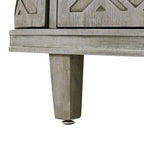 Noir / Bleu marine / Blanc / Gris antique — Armoire de rangement à 2 portes, motif antique, assemblage par 1 personne