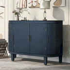 Noir / Bleu marine / Blanc / Gris antique — Armoire de rangement à 2 portes, motif antique, assemblage par 1 personne