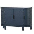 Noir / Bleu marine / Blanc / Gris antique — Armoire de rangement à 2 portes, motif antique, assemblage par 1 personne