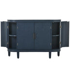 Noir / Bleu marine / Blanc / Gris antique — Armoire de rangement à 2 portes, motif antique, assemblage par 1 personne