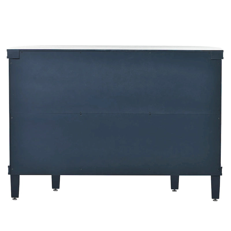 Noir / Bleu marine / Blanc / Gris antique — Armoire de rangement à 2 portes, motif antique, assemblage par 1 personne