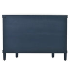 Noir / Bleu marine / Blanc / Gris antique — Armoire de rangement à 2 portes, motif antique, assemblage par 1 personne