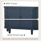 Noir / Bleu marine / Blanc / Gris antique — Armoire de rangement à 2 portes, motif antique, assemblage par 1 personne