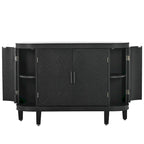 Noir / Bleu marine / Blanc / Gris antique — Armoire de rangement à 2 portes, motif antique, assemblage par 1 personne