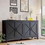 Bahut marron / noir / blanc avec 4 portes et 4 étagères — 1 unité