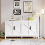 Bahut marron / noir / blanc avec 4 portes et 4 étagères — 1 unité