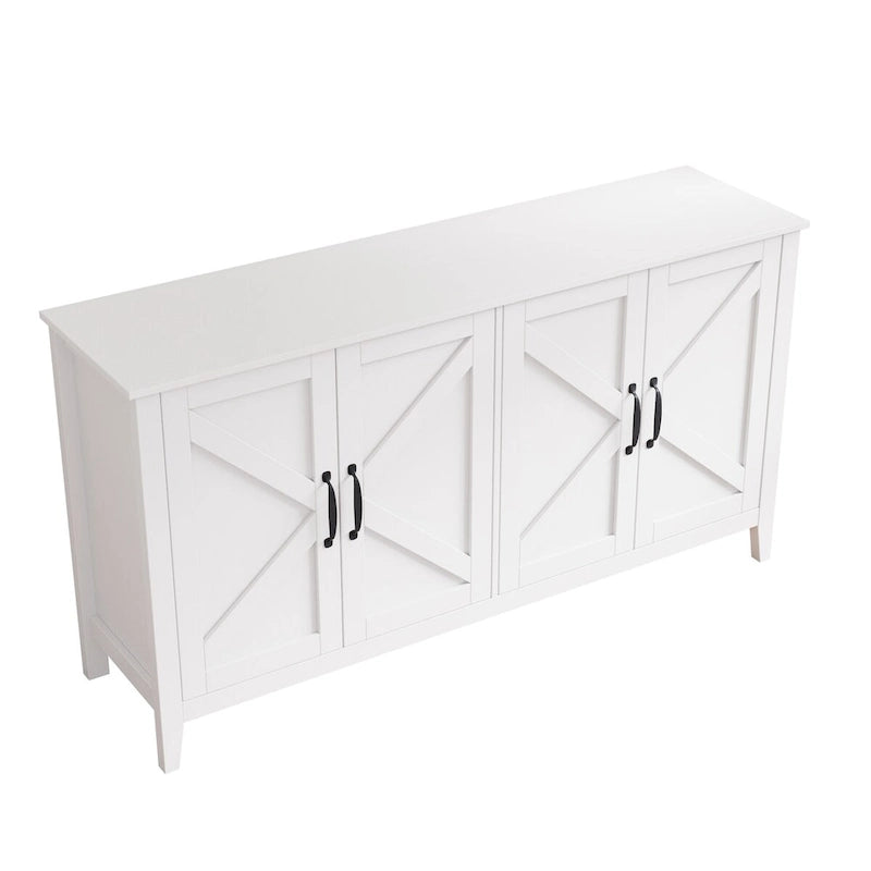 Bahut marron / noir / blanc avec 4 portes et 4 étagères — 1 unité