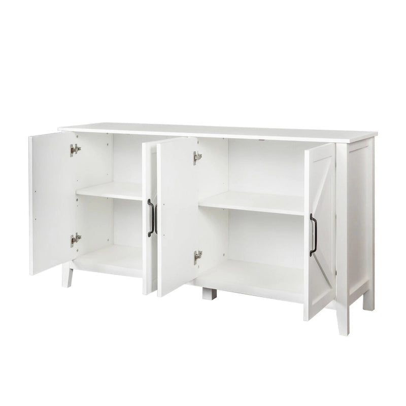 Bahut marron / noir / blanc avec 4 portes et 4 étagères — 1 unité