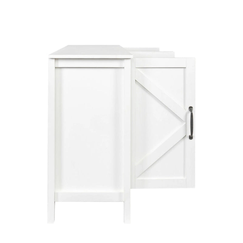 Bahut marron / noir / blanc avec 4 portes et 4 étagères — 1 unité