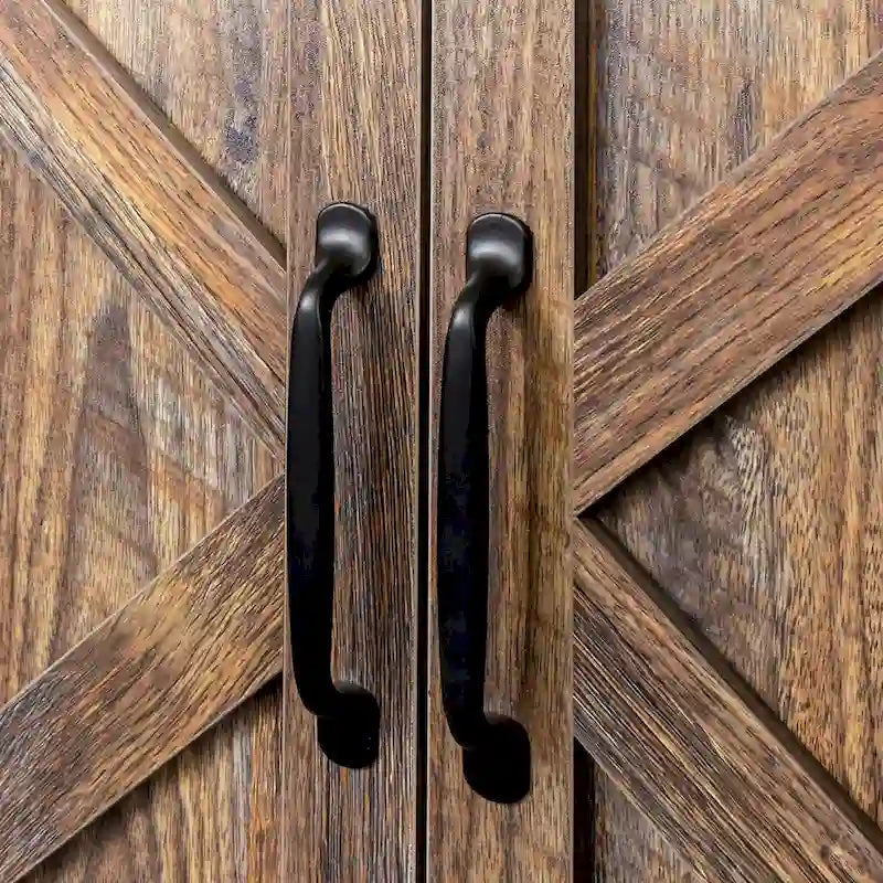 Bahut marron / noir / blanc avec 4 portes et 4 étagères — 1 unité