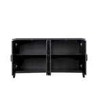 Bahut marron / noir / blanc avec 4 portes et 4 étagères — 1 unité